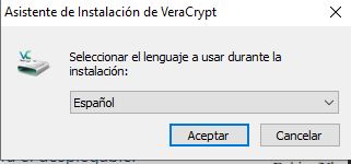 Selección de idioma al instalar VeraCrypt