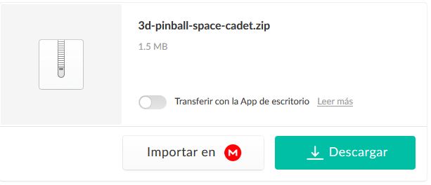 Descargar Pimball en Windows 10 en Mega