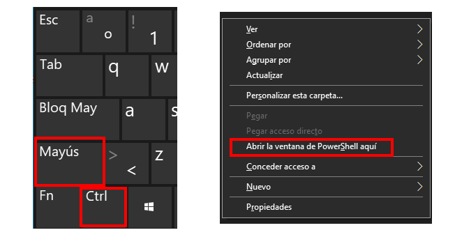 Abrir ventana de comandos en el directorio en Como enviar archivos ocultos en una imagen