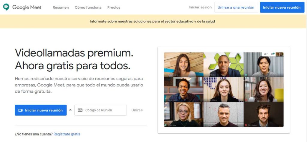 Videollamadas gratis con Google Meet.