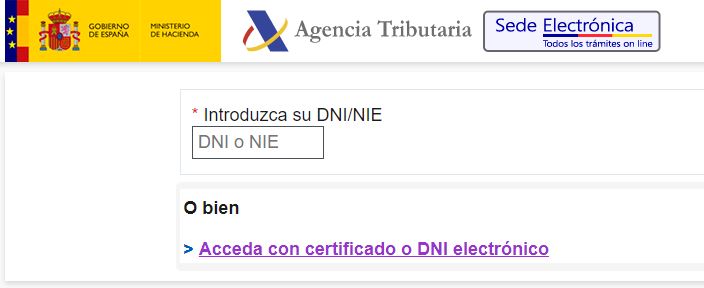 Acceder a la agencia tributaria con certificado.