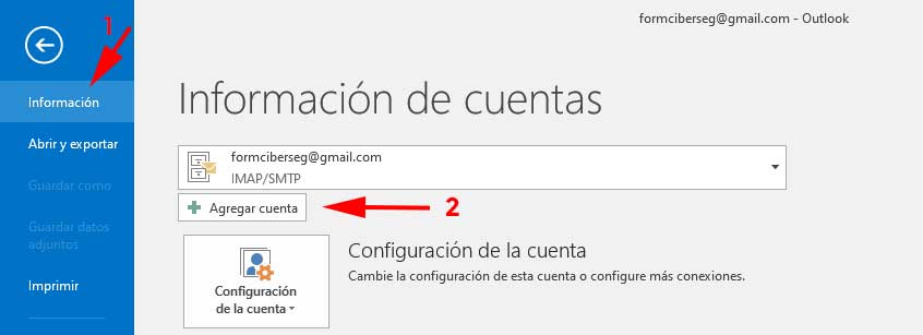Abrir Outlook para firmar y cifrar correos con outlook en Windows