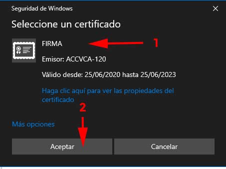 Certificado firma en "Como firmar y cifrar correoscon un certificado digital en Windows"