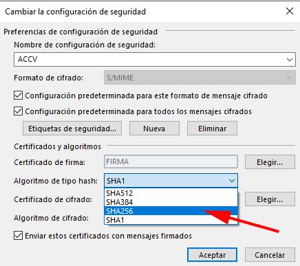 Algoritmo de cifrado Hash para cifrar correo