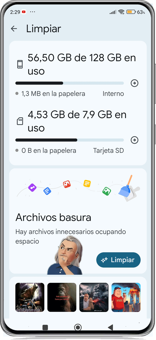 Como liberar espacio en tu móvil con Files de Google, paso a paso 