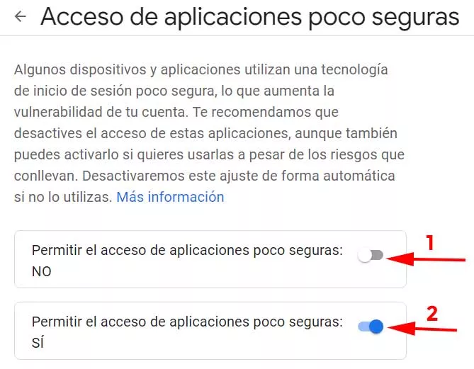 Dar permiso para permitir o no, aplicaciones poco seguras en Gmail dentro del curso de seguridad en el correo electrónico impartido por: FormCiberSeg - Formación y Ciberseguridad