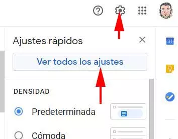 Configuración, ver todos los ajustes