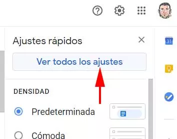 Ver todos los ajustes para ir a aplicaciones poco seguras en Gmail