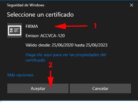 Certificado firma en