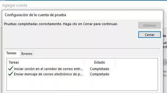 Tareas configuradas con éxito